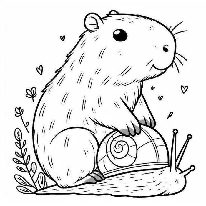 tranh tô màu capybara cute 26