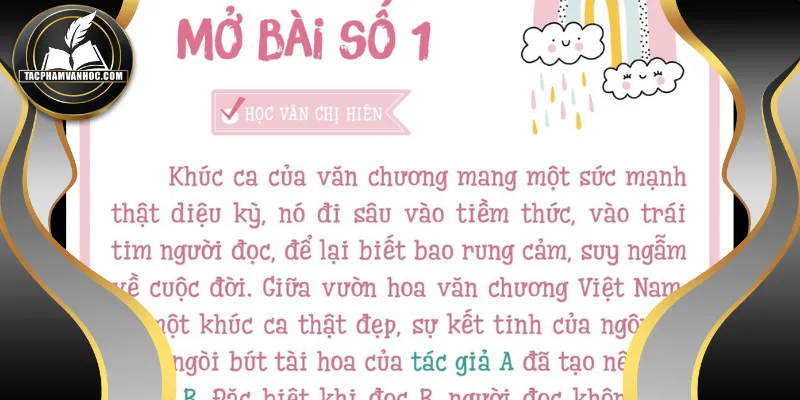 Mở bài chung cho nghị luận văn học với cấu trúc chuẩn
