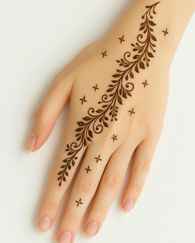 Beautiful back hand mehndi design 57