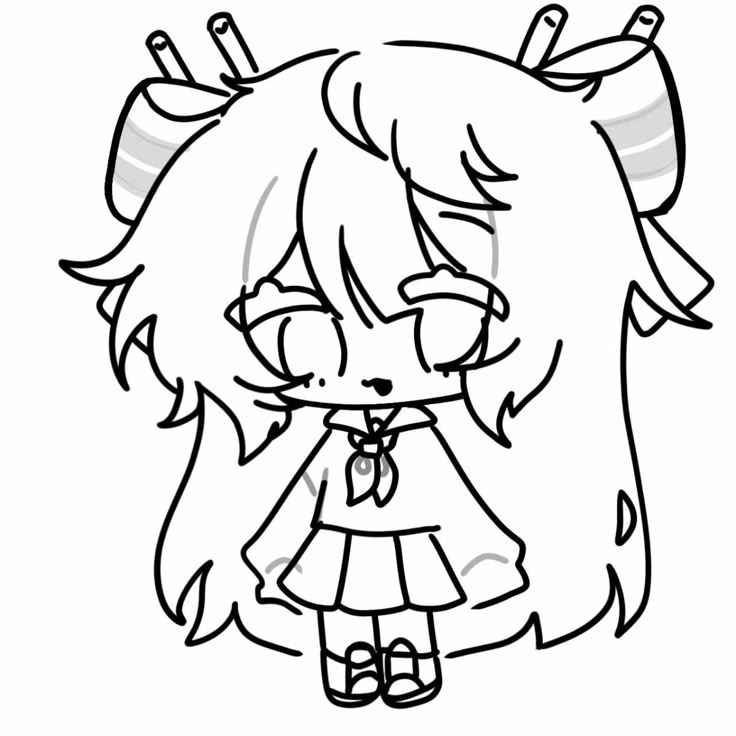 Ngộ nghĩnh anime chibi girl cute dễ vẽ 21