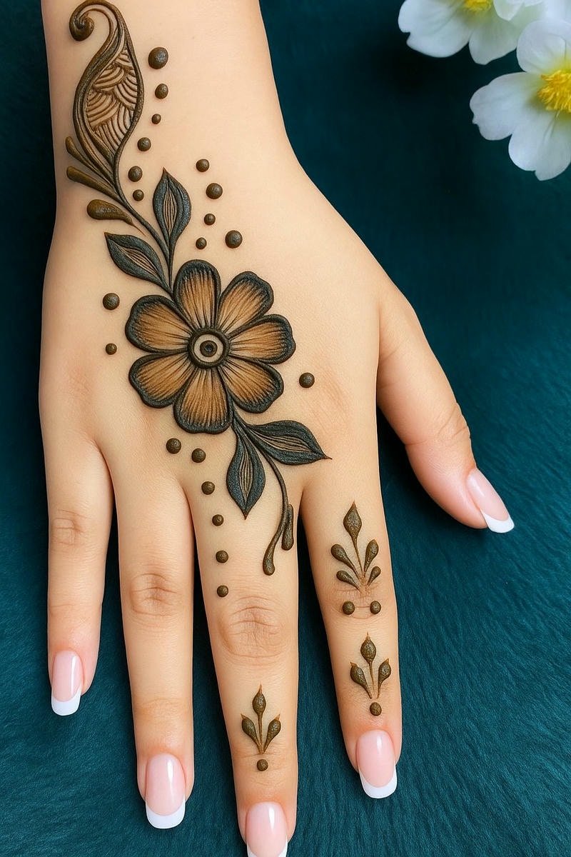 Beautiful back hand mehndi design 59