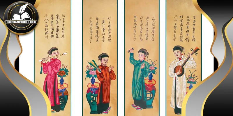 Phân tích bức tranh tứ bình qua các mùa trong năm