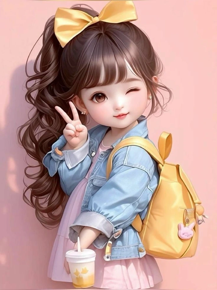 Cute Cartoon Girl Photos for WhatsApp DP 65
