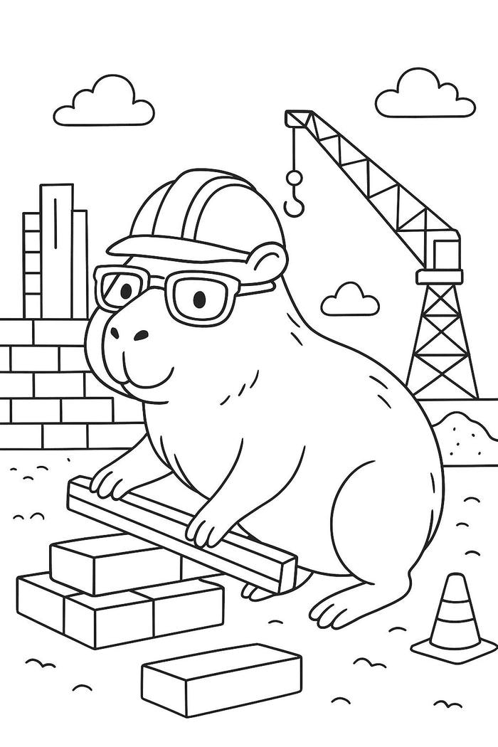 tranh tô màu capybara cute 48