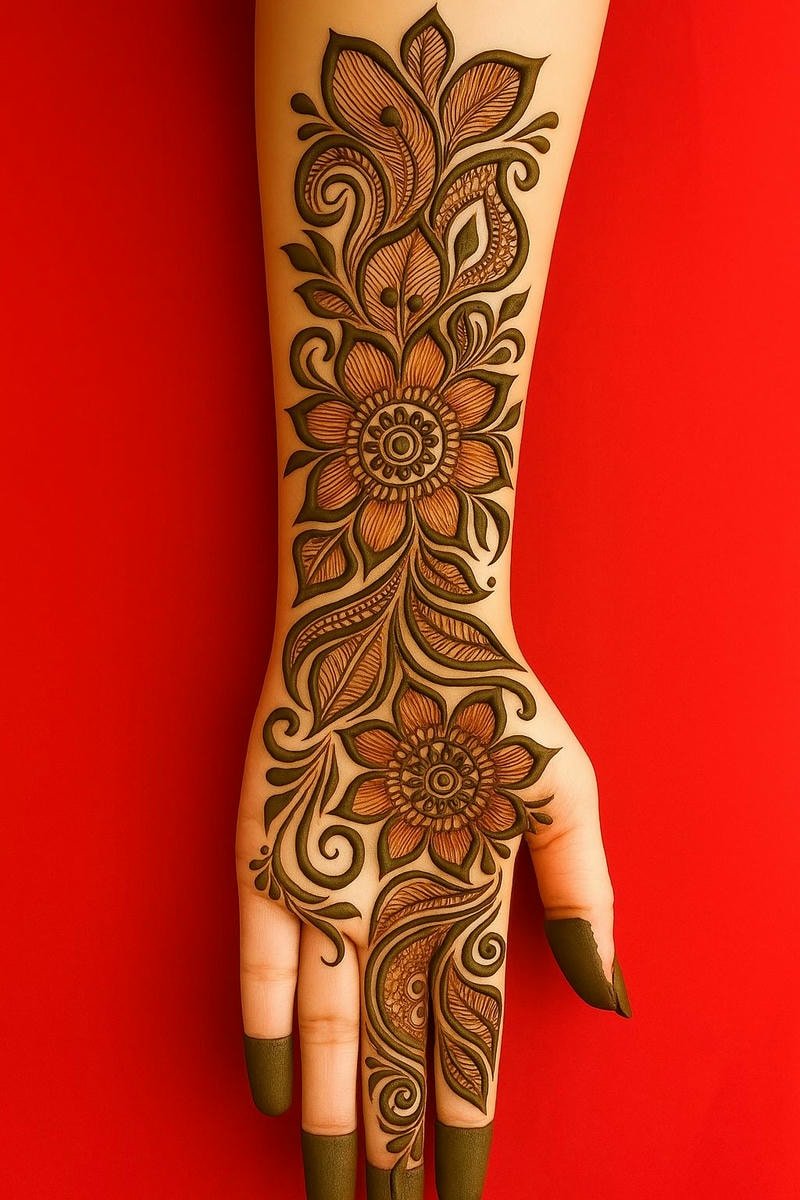 Beautiful back hand mehndi design 69