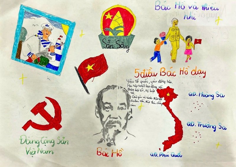 vẽ tranh Bác Hồ với thiếu nhi 18