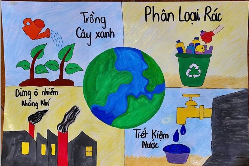 vẽ tranh bảo vệ môi trường 21