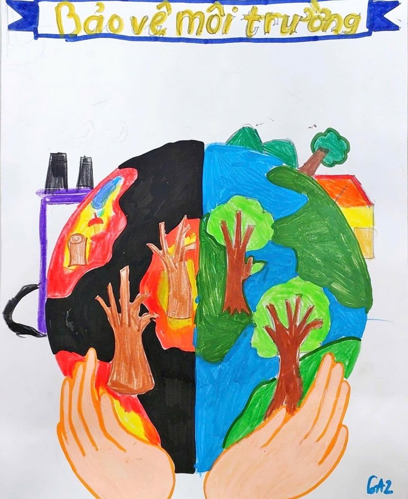 vẽ tranh bảo vệ môi trường 8